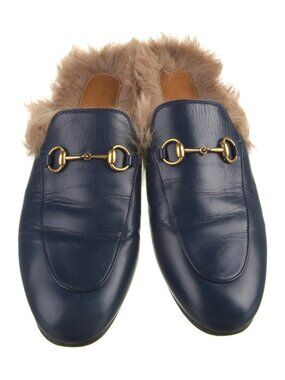GUCCI Malaga Kid Princetown Fur Slipper